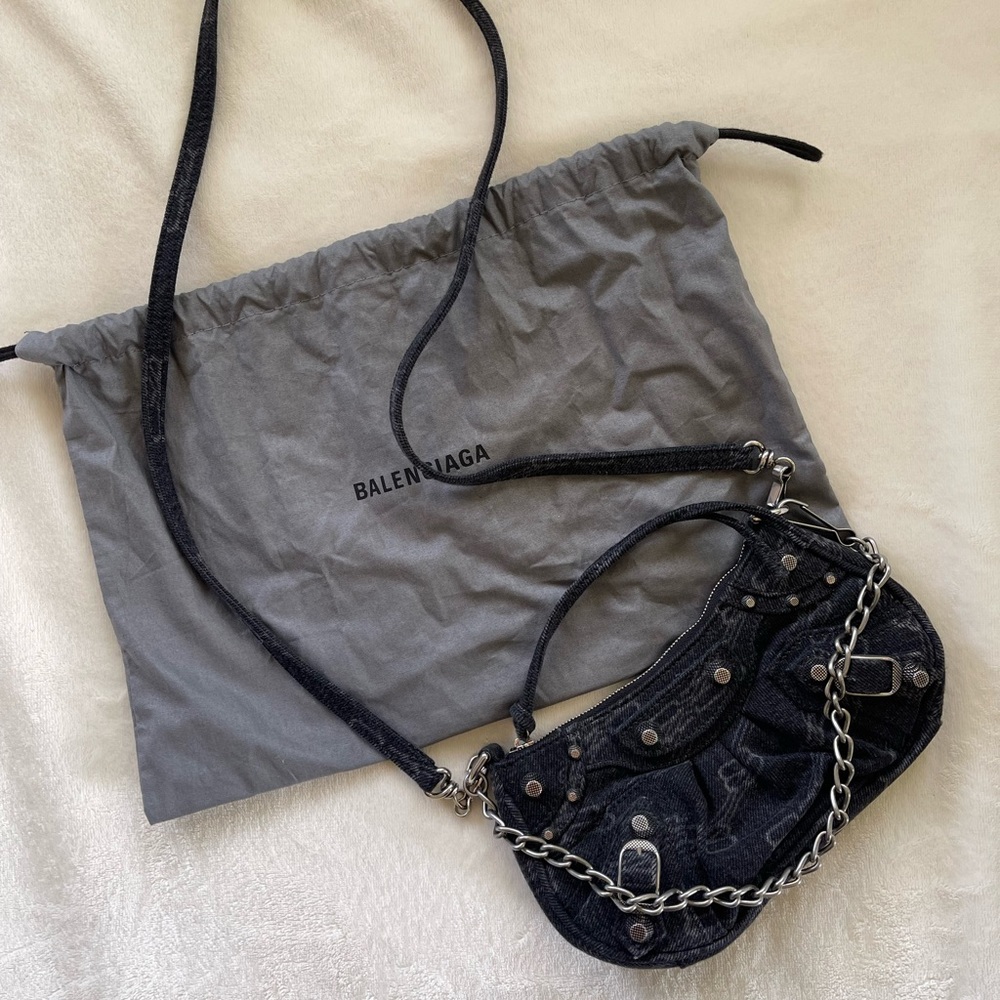 (Sold) Balenciaga Denim BB Monogram Le Cagole Mini Bag